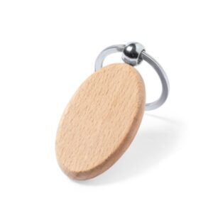 Metal halkalı oval ahşap promosyon anahtarlık