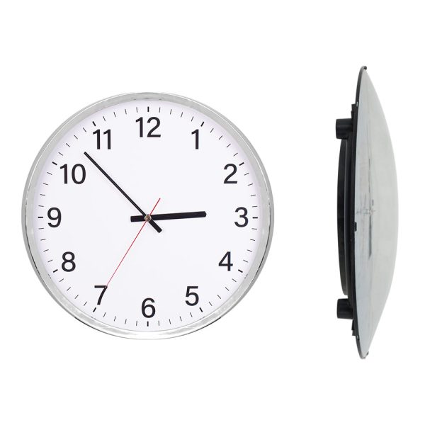 Bombeli Krom Duvar Saati 35 cm | Logo Promosyon