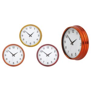 Renkli Krom Duvar Saati 43 cm | Logo Promosyon