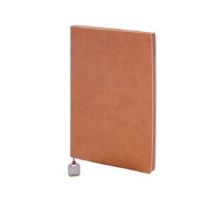 13 x 21 cm ayraçlı kahverengi salpa deri kapaklı promosyon defter