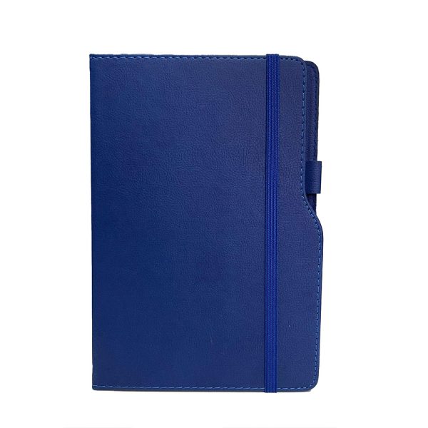 13 x 21 cm özel kesim lastikli ve kalemlikli mavi promosyon defter