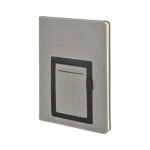 15 x 21 cm ön cepli gri termo deri promosyon defter