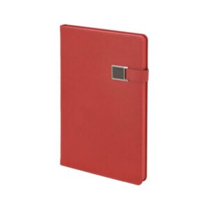 Metal tokalı kırmızı termo deri promosyon defter