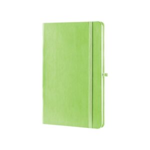 9 x 14 cm cep boy lastikli yeşil termo deri promosyon defter