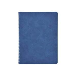 14,4 x 21,2 cm mavi yumuşak kapaklı spiralli promosyon defter