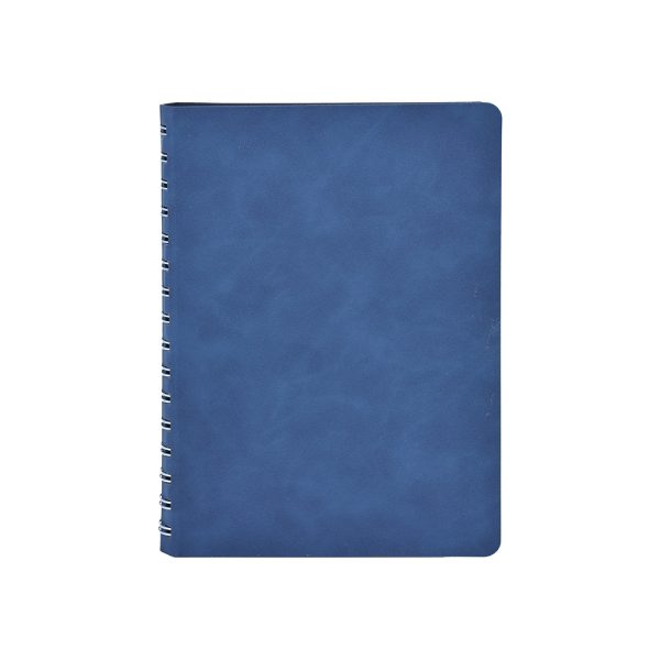 14,4 x 21,2 cm mavi yumuşak kapaklı spiralli promosyon defter